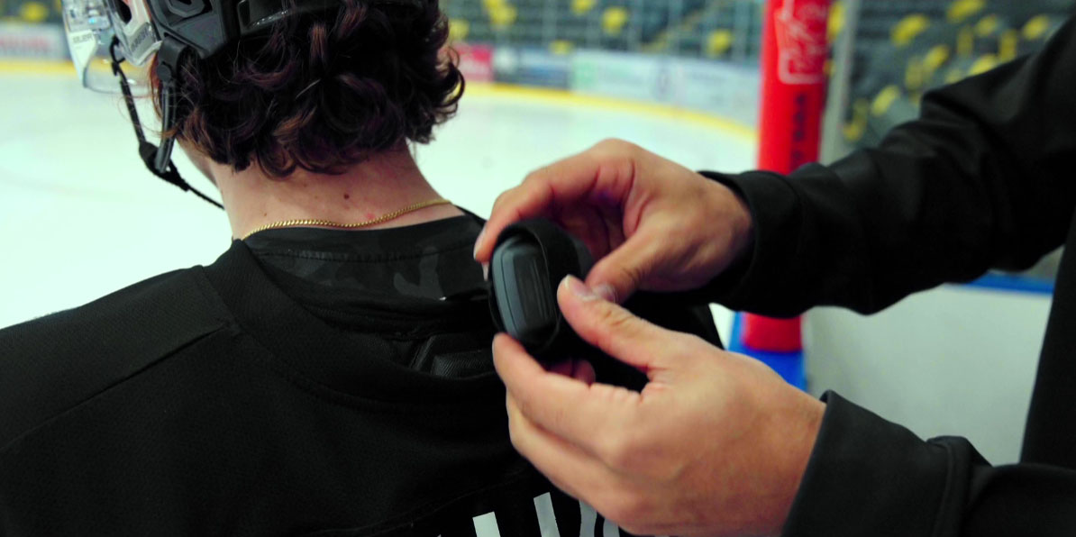 Drive Hockey sensor on athlete